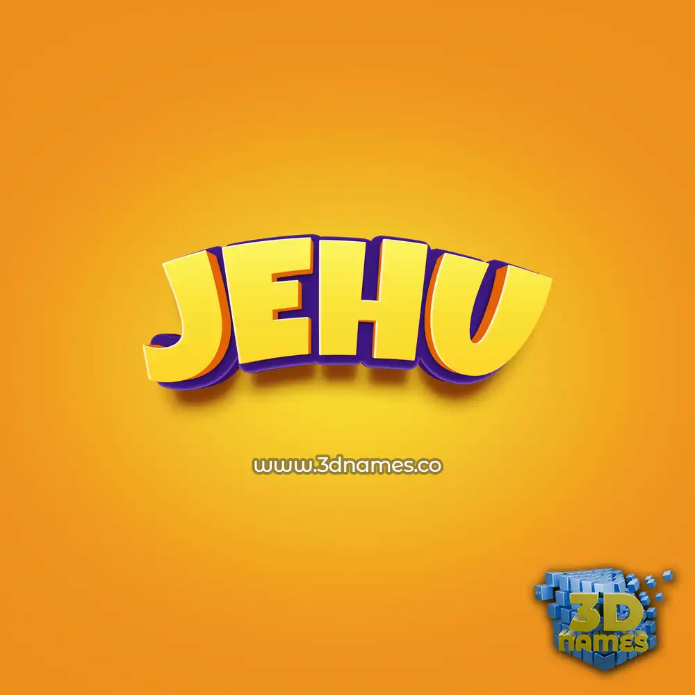 jehu in Orange Toon style - 3D name wallpaper