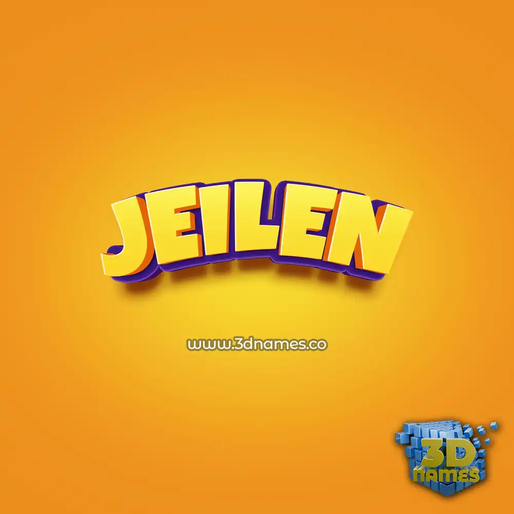 jeilen in Orange Toon style - 3D name wallpaper