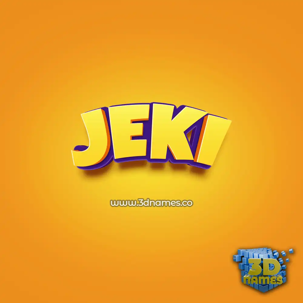 jeki in Orange Toon style - 3D name wallpaper