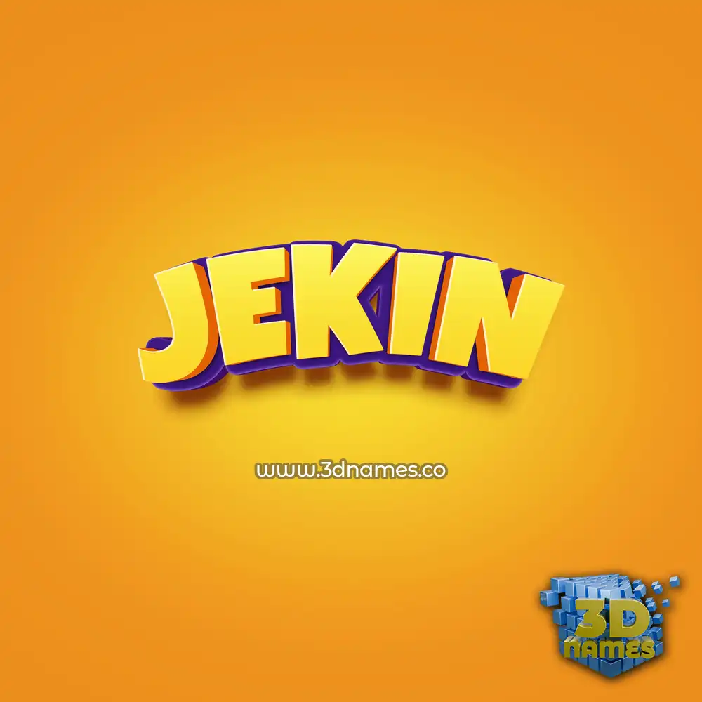 jekin in Orange Toon style - 3D name wallpaper