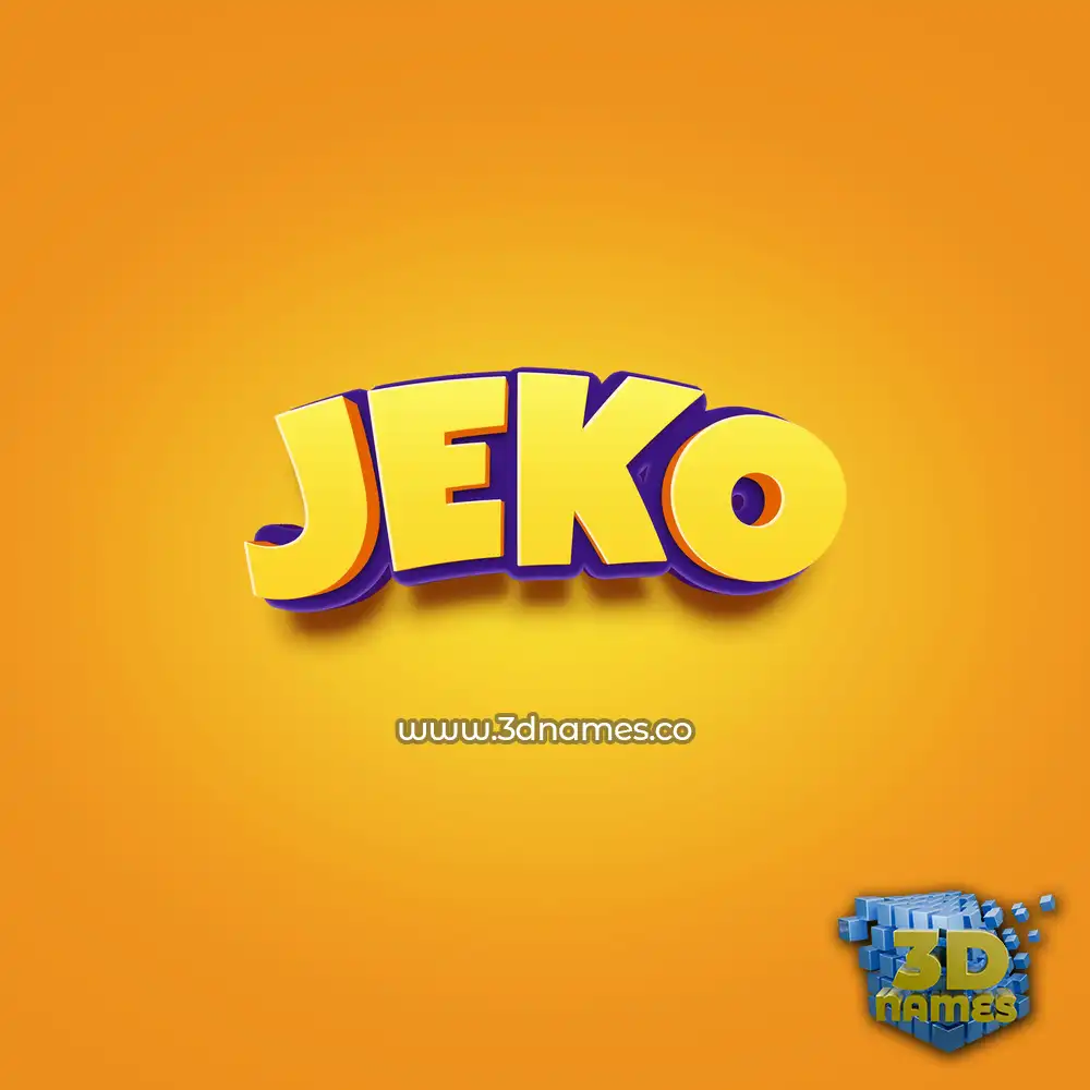 jeko in Orange Toon style - 3D name wallpaper