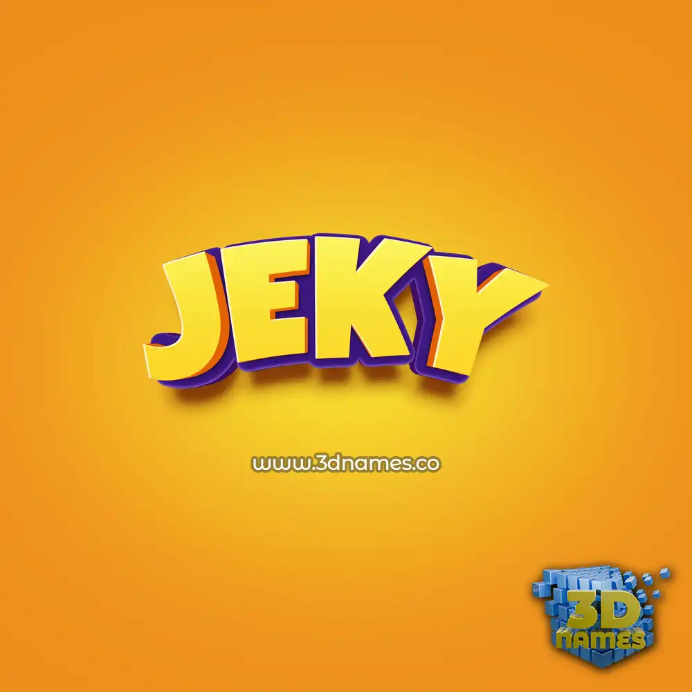 jeky in Orange Toon style - 3D name wallpaper