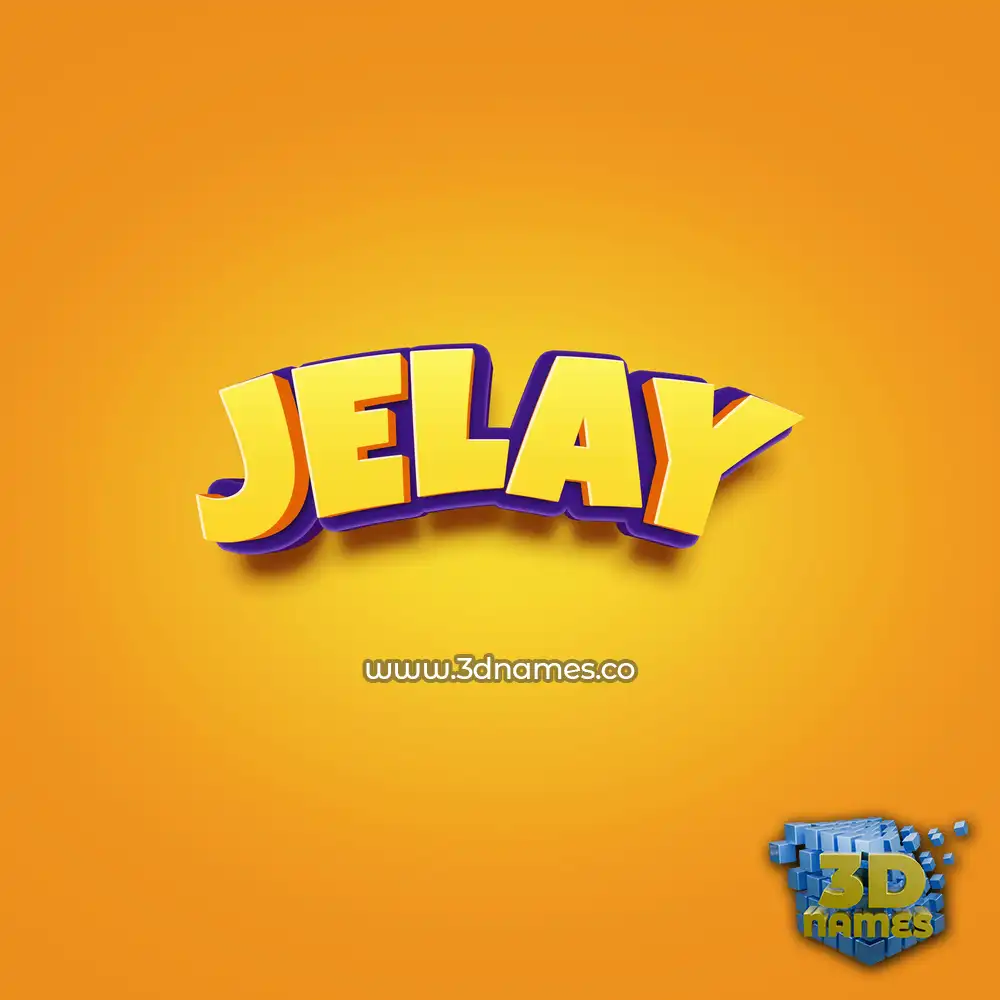jelay in Orange Toon style - 3D name wallpaper