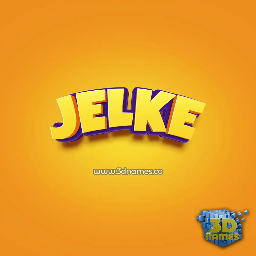 jelke in Orange Toon style - 3D name wallpaper