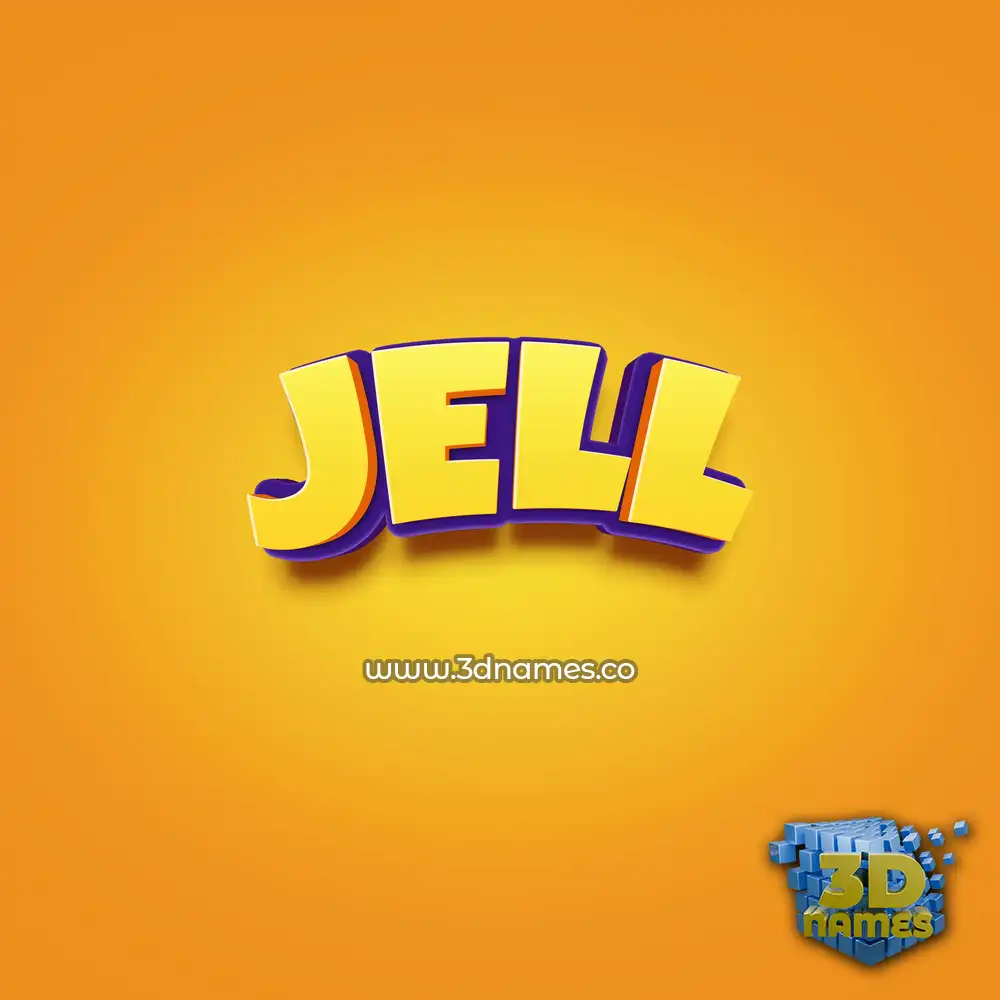 jell in Orange Toon style - 3D name wallpaper