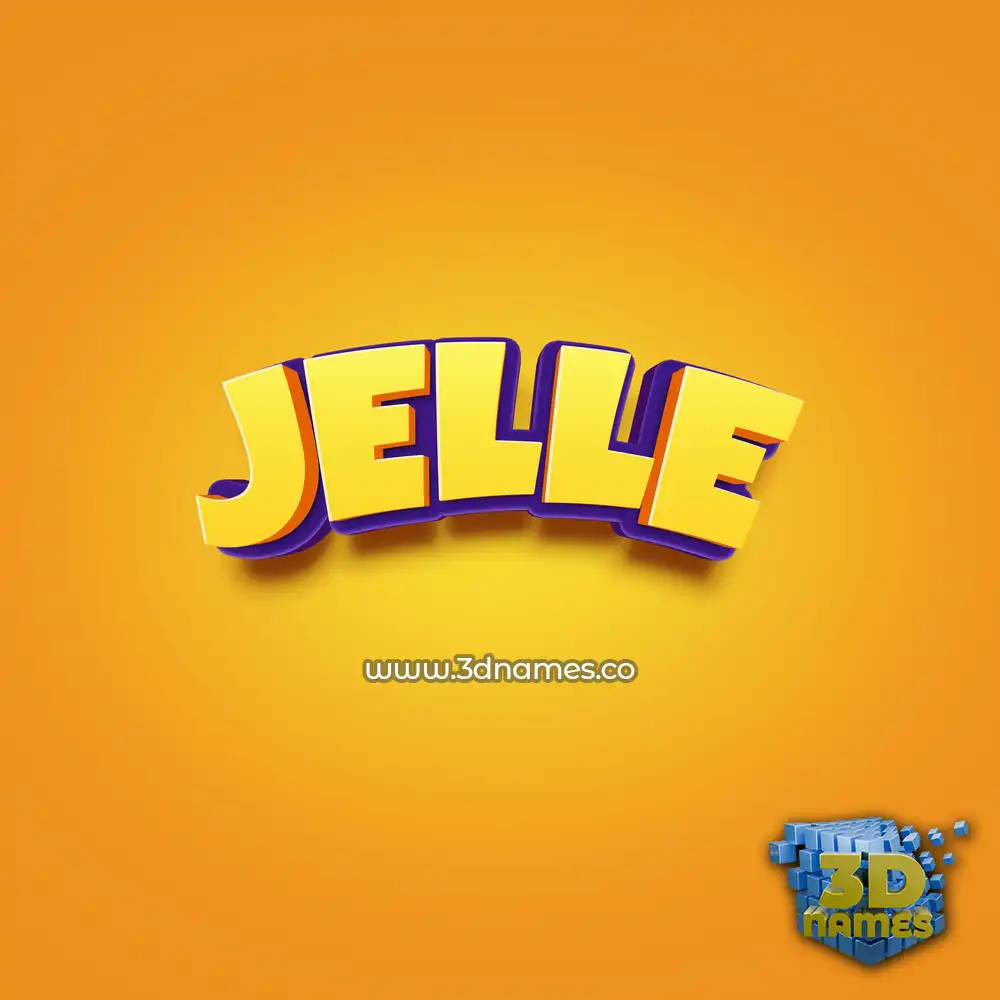 jelle in Orange Toon style - 3D name wallpaper