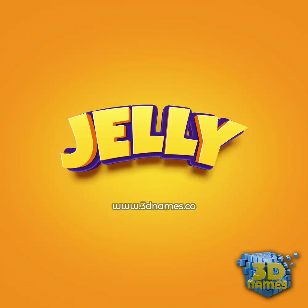 jelly in Orange Toon style - 3D name wallpaper
