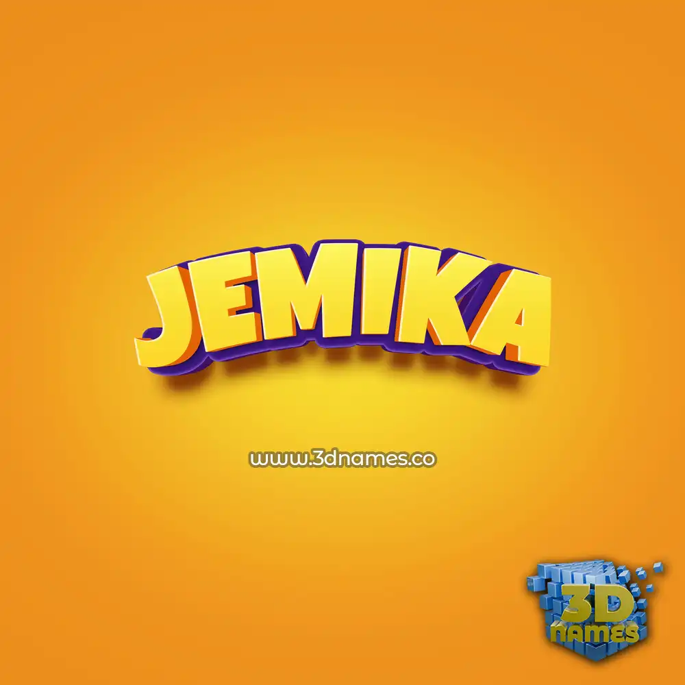 jemika in Orange Toon style - 3D name wallpaper
