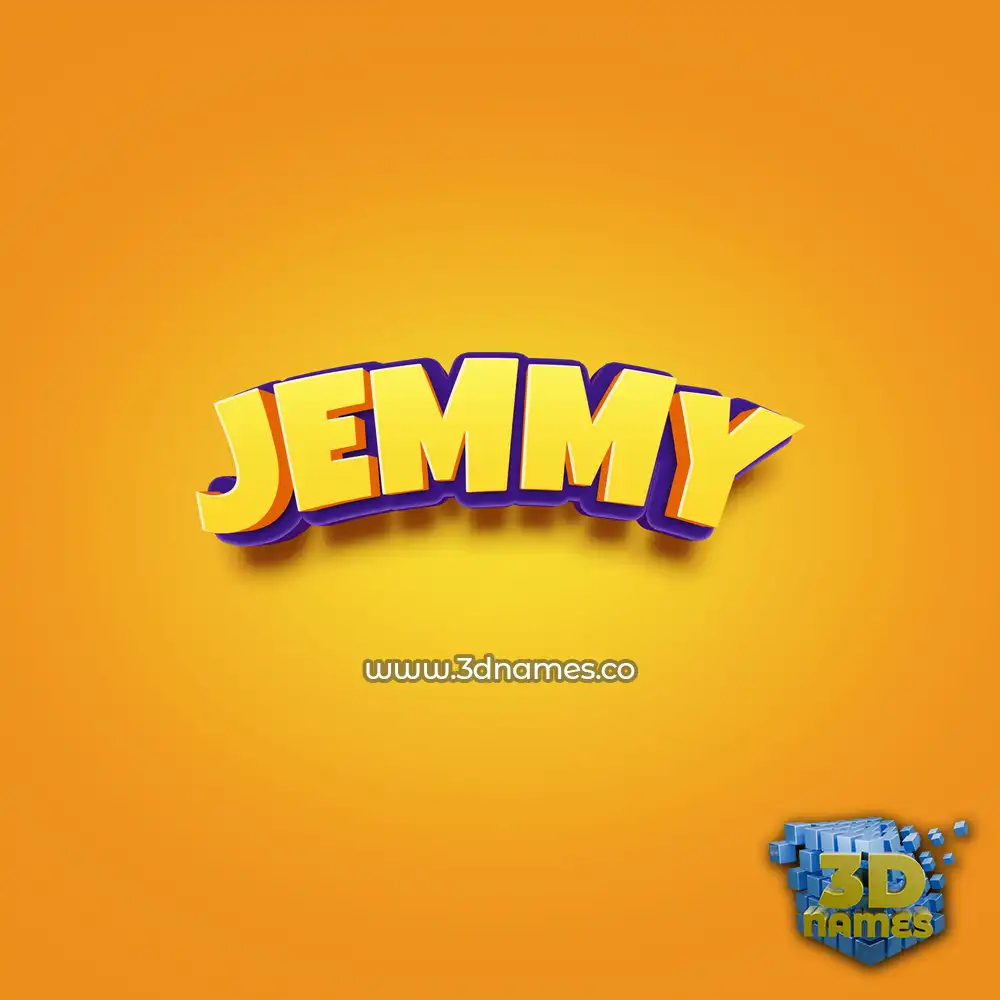 jemmy in Orange Toon style - 3D name wallpaper