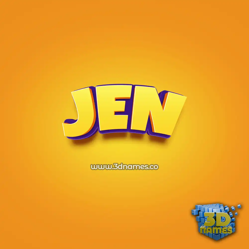 jen in Orange Toon style - 3D name wallpaper