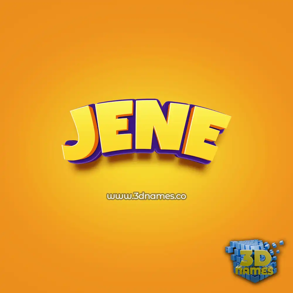 jene in Orange Toon style - 3D name wallpaper