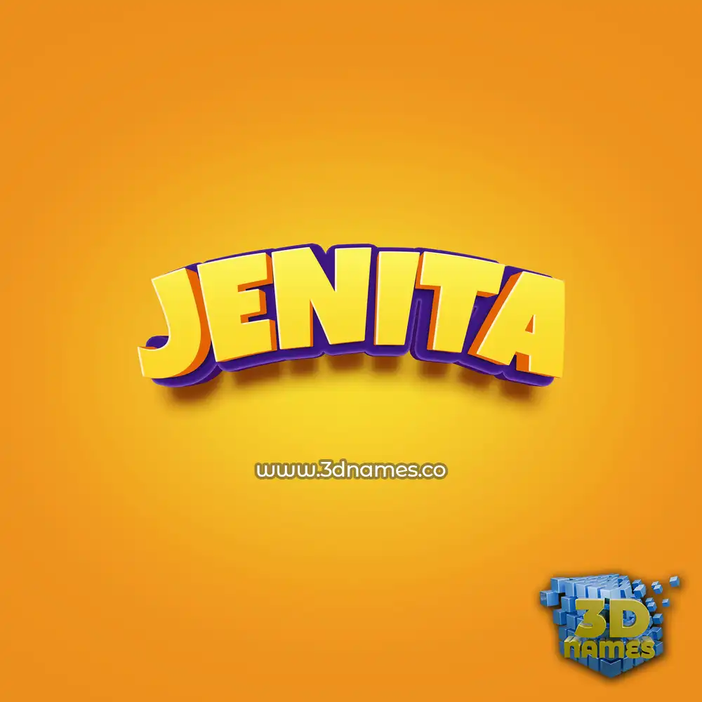 jenita in Orange Toon style - 3D name wallpaper