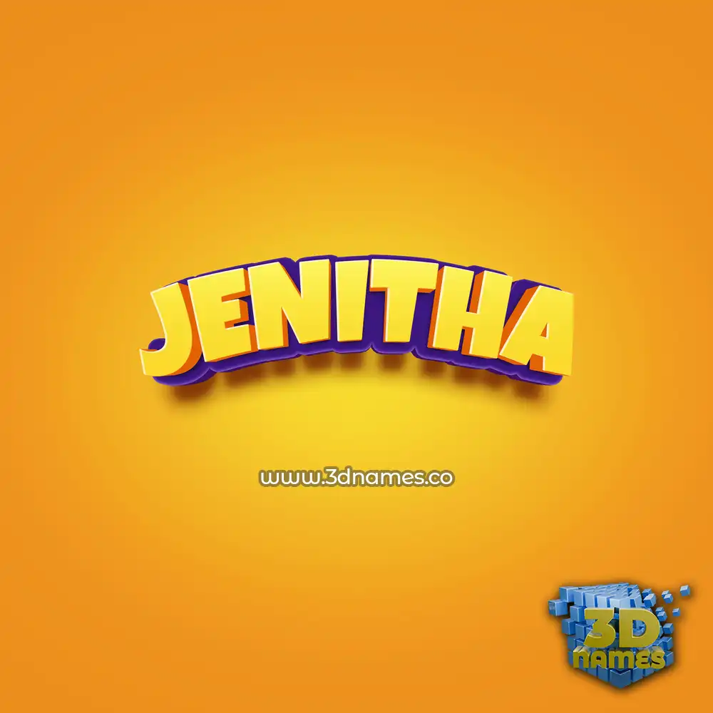 jenitha in Orange Toon style - 3D name wallpaper