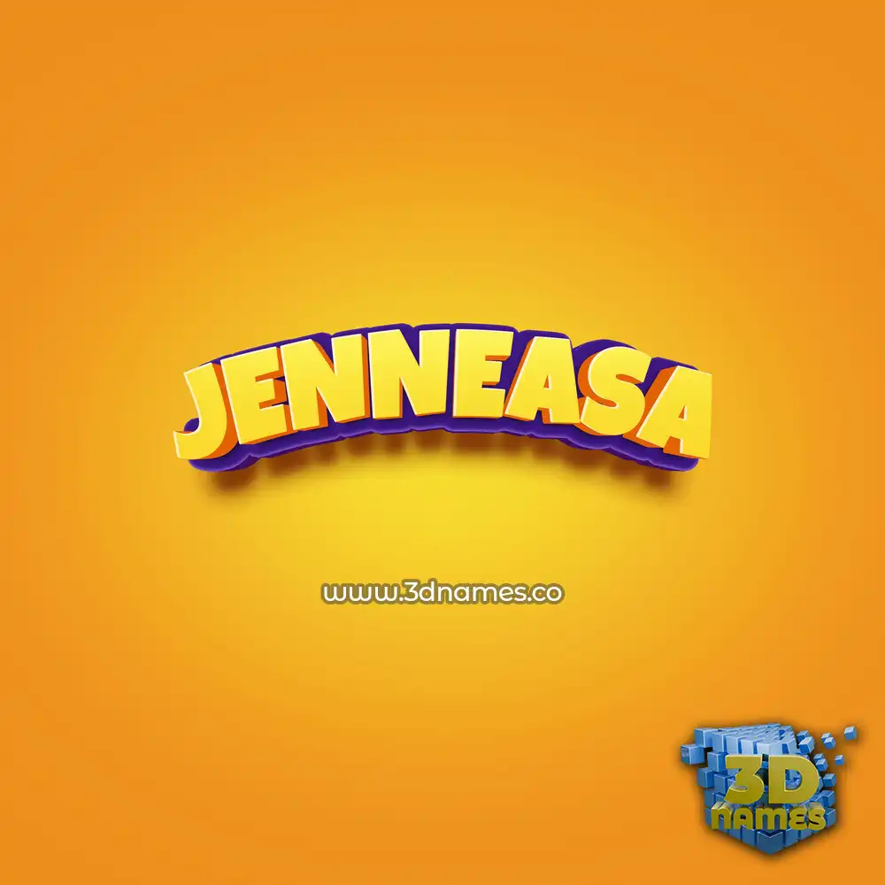 jenneasa in Orange Toon style - 3D name wallpaper