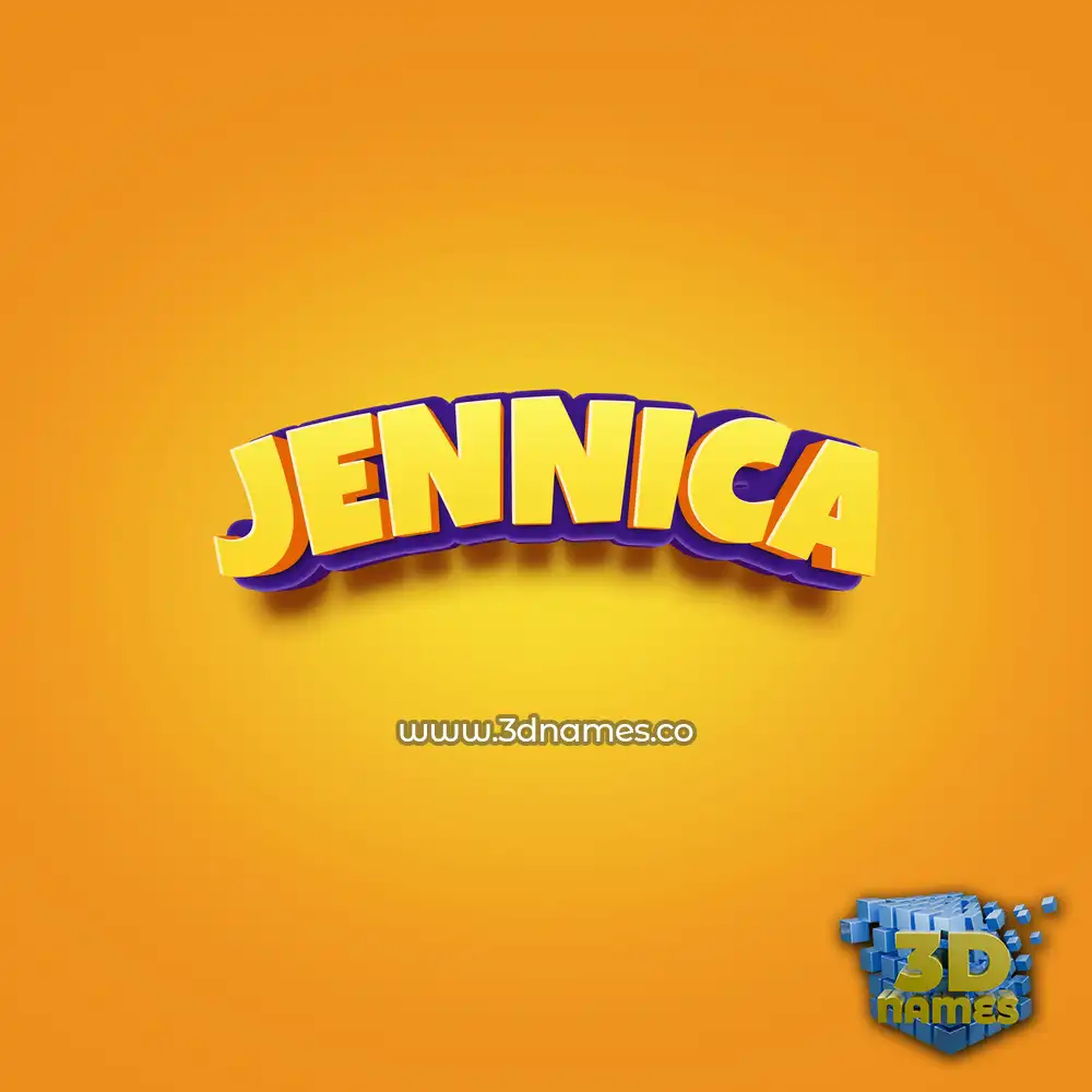 jennica in Orange Toon style - 3D name wallpaper