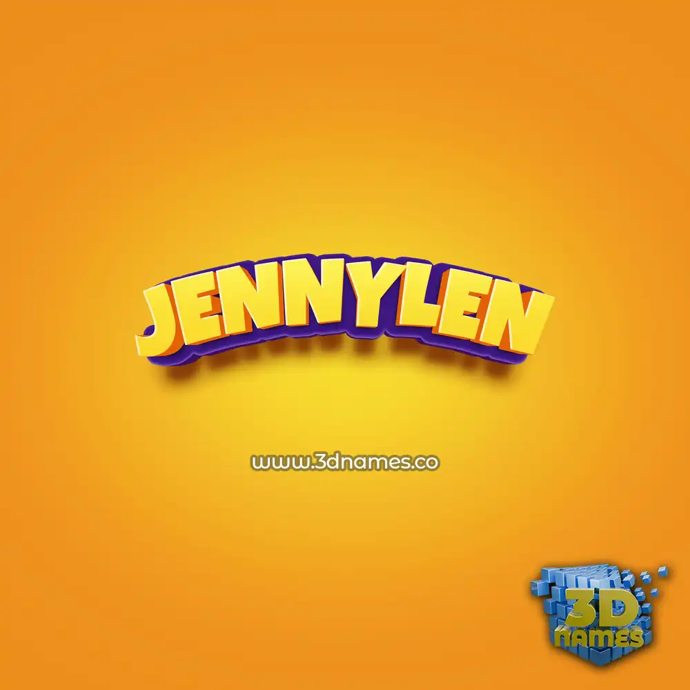 jennylen in Orange Toon style - 3D name wallpaper