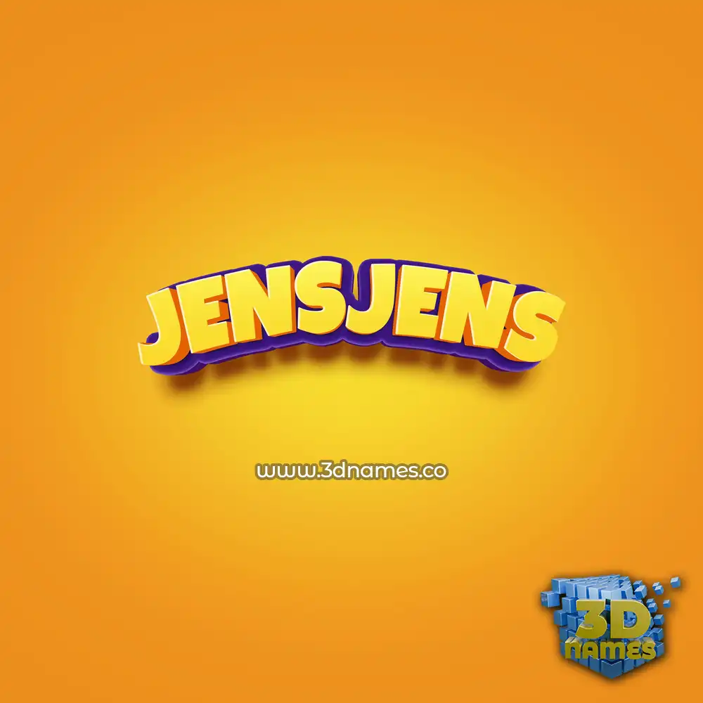 jensjens in Orange Toon style - 3D name wallpaper