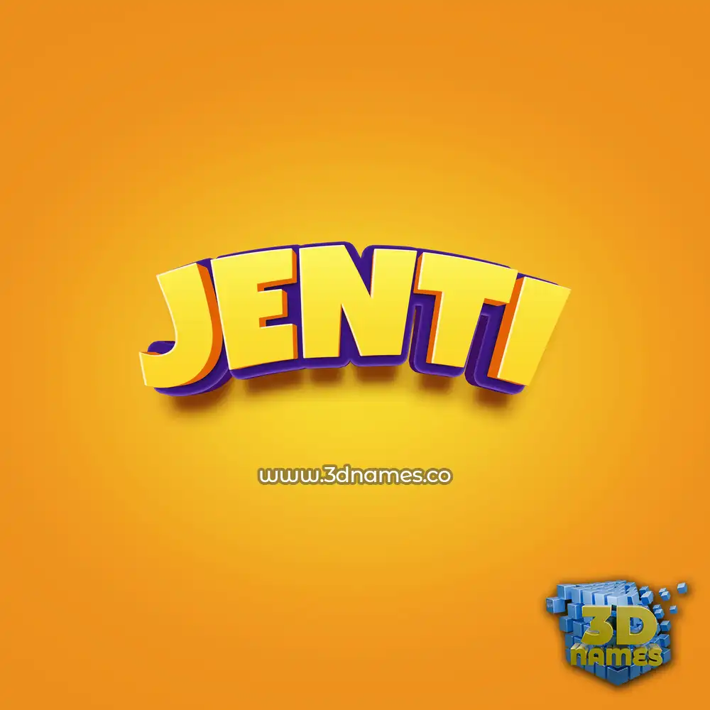 jenti in Orange Toon style - 3D name wallpaper