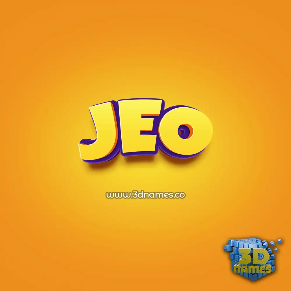 jeo in Orange Toon style - 3D name wallpaper