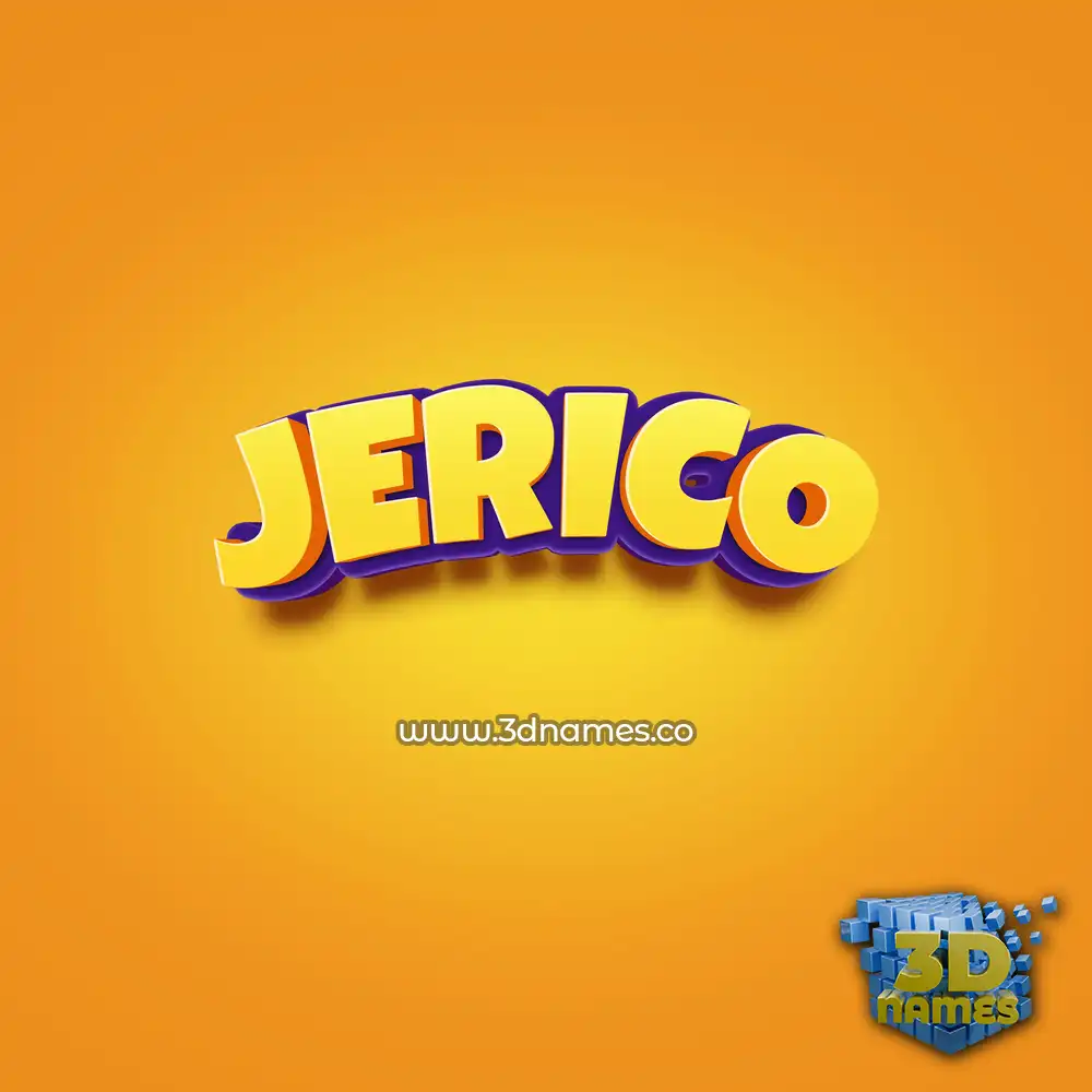 jerico in Orange Toon style - 3D name wallpaper