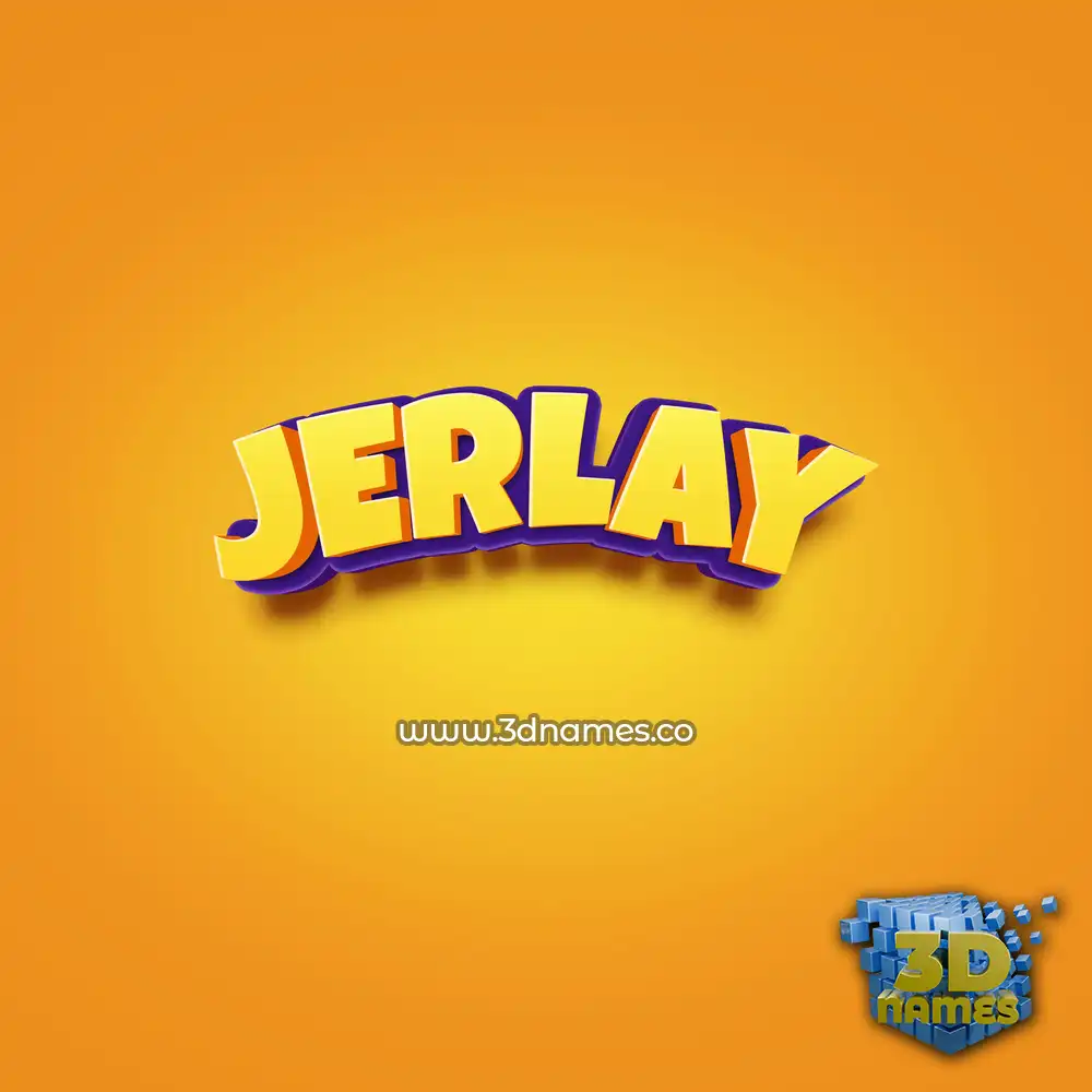 jerlay in Orange Toon style - 3D name wallpaper