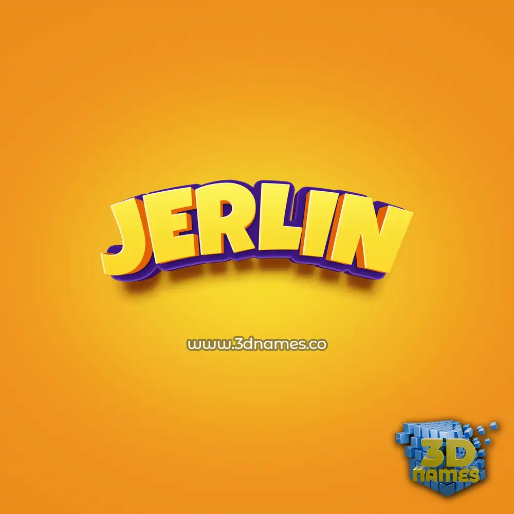 jerlin in Orange Toon style - 3D name wallpaper