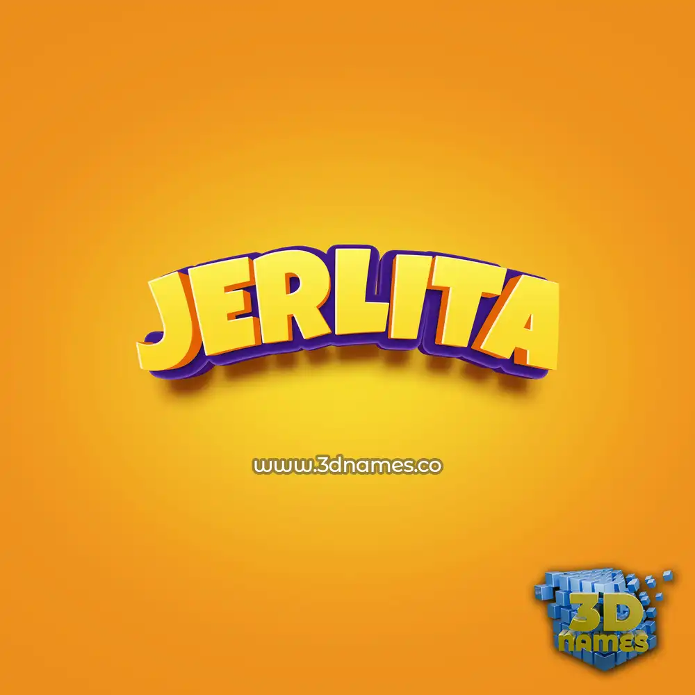 jerlita in Orange Toon style - 3D name wallpaper