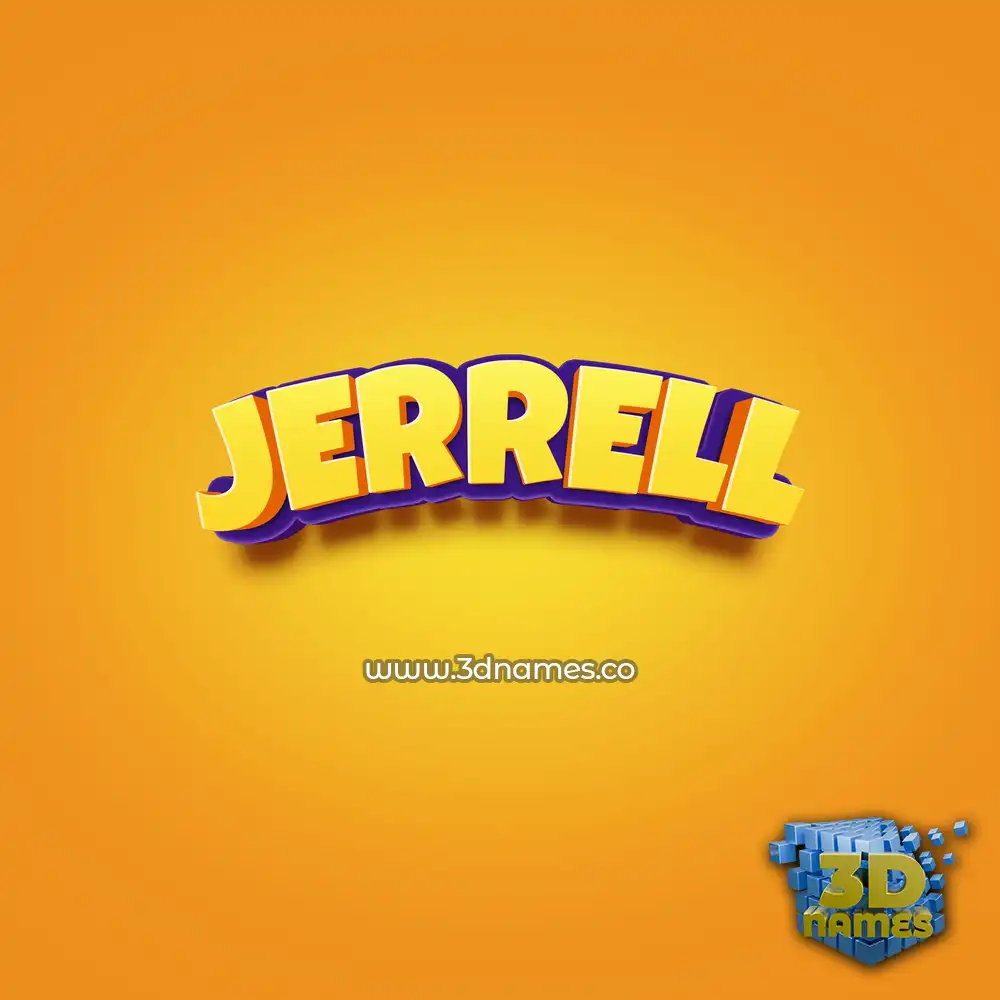 jerrell in Orange Toon style - 3D name wallpaper