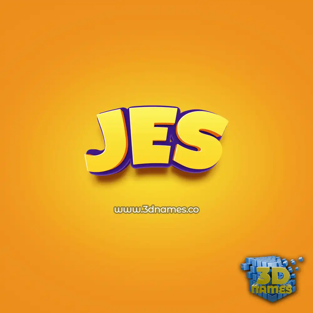 jes in Orange Toon style - 3D name wallpaper