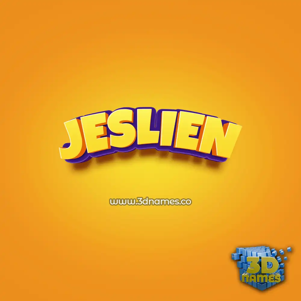 jeslien in Orange Toon style - 3D name wallpaper