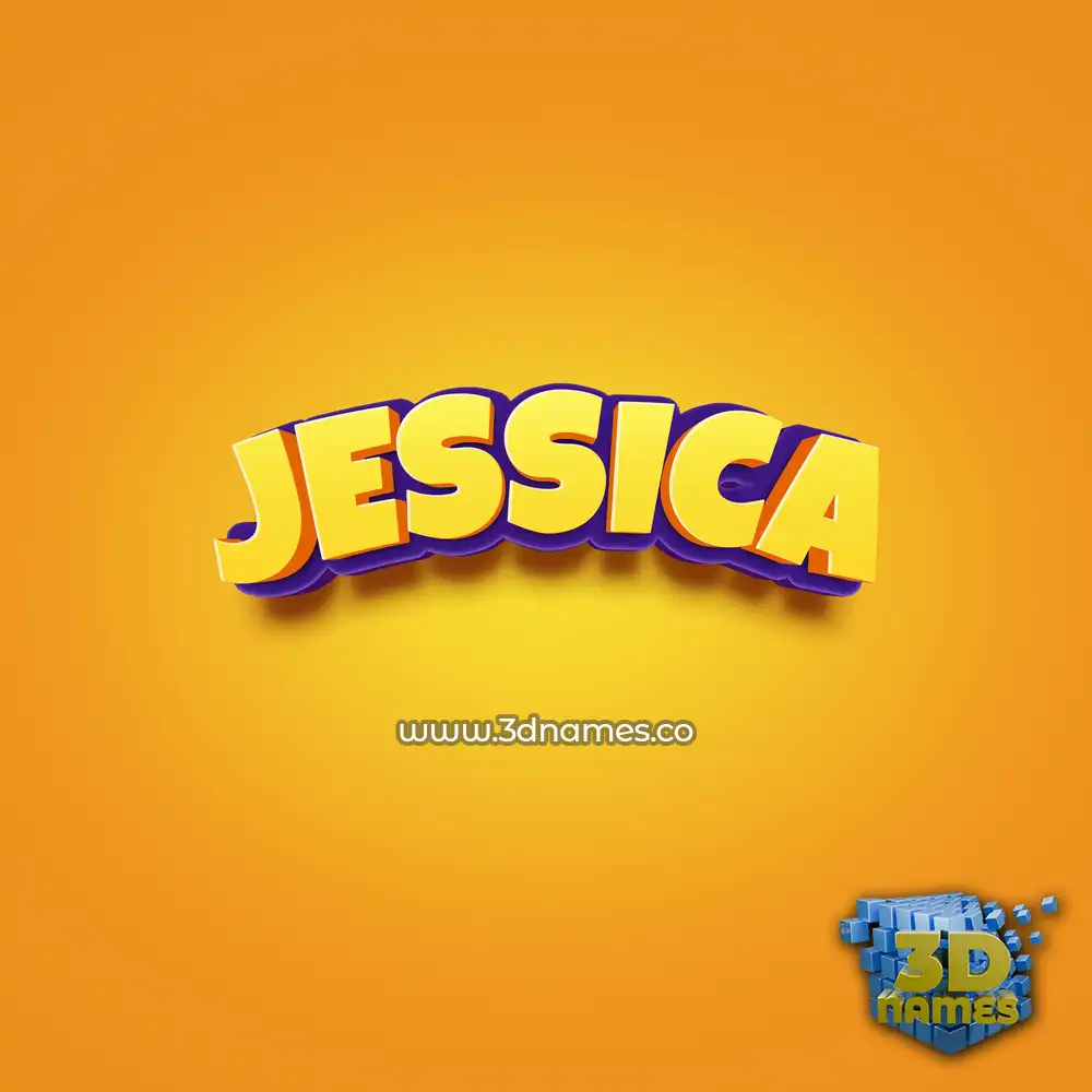 jessica in Orange Toon style - 3D name wallpaper