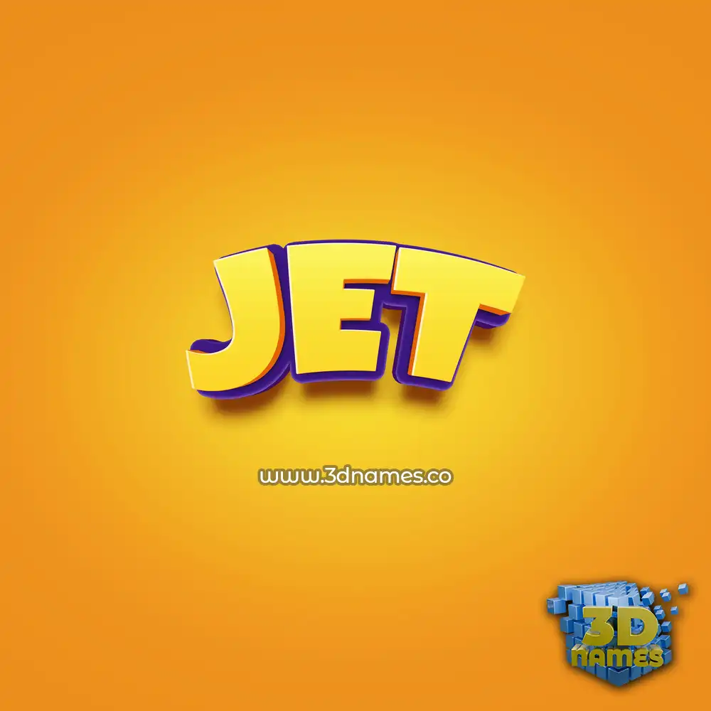 jet in Orange Toon style - 3D name wallpaper
