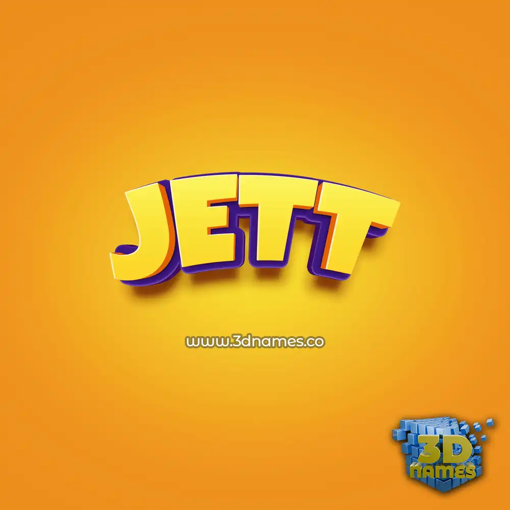 jett in Orange Toon style - 3D name wallpaper