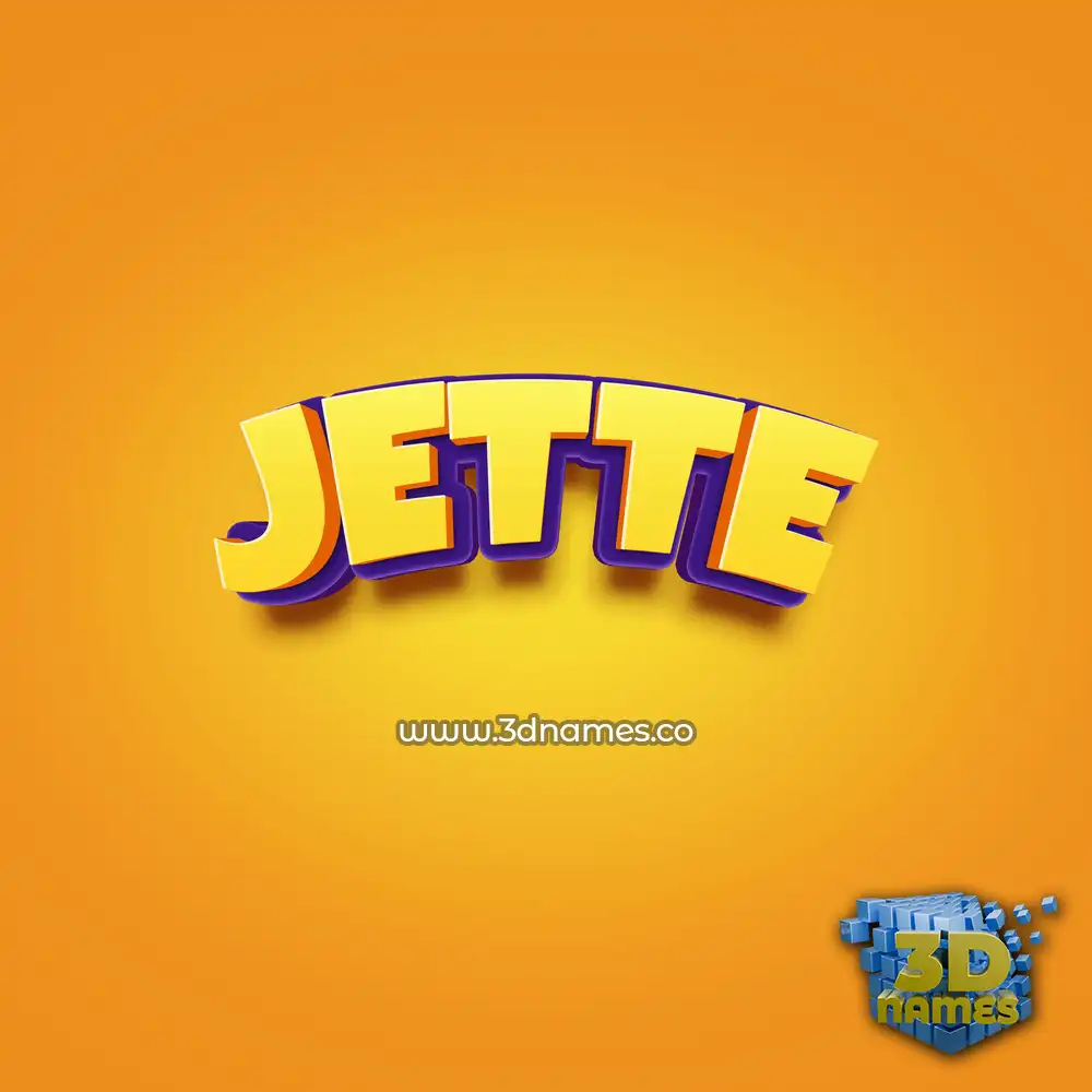 jette in Orange Toon style - 3D name wallpaper