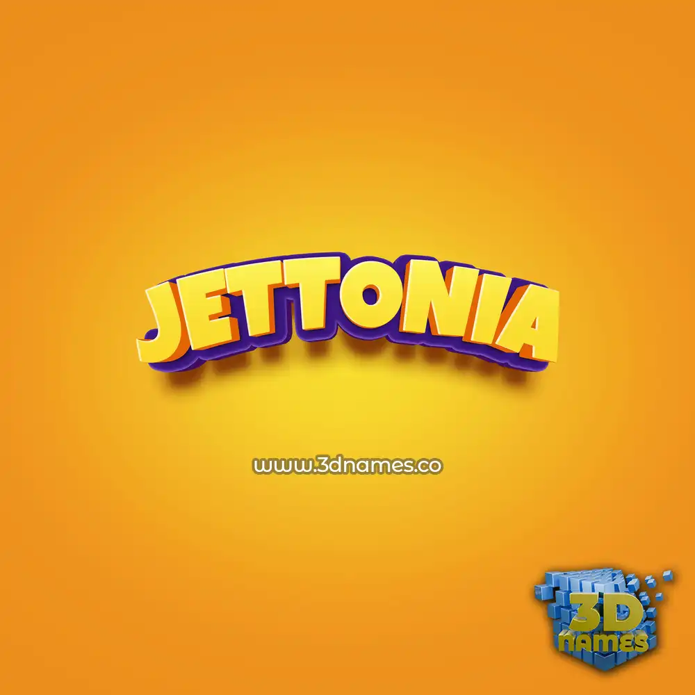 jettonia in Orange Toon style - 3D name wallpaper