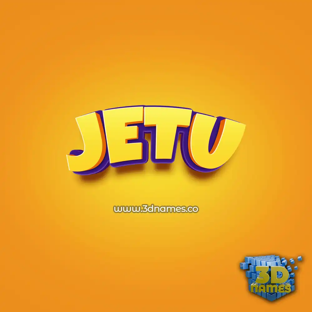 jetu in Orange Toon style - 3D name wallpaper
