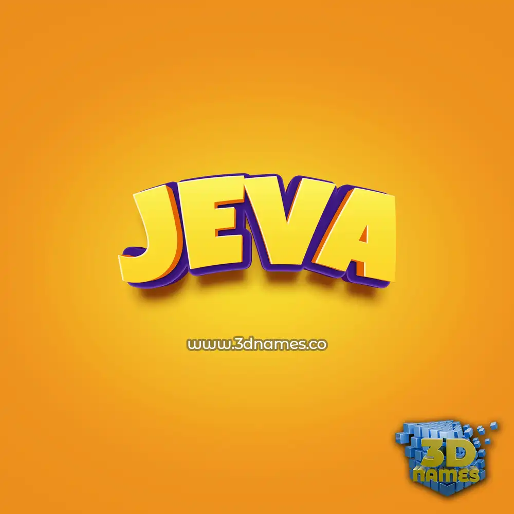 jeva in Orange Toon style - 3D name wallpaper