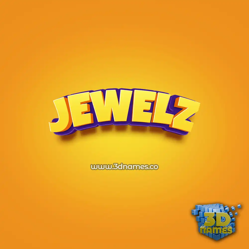 jewelz in Orange Toon style - 3D name wallpaper