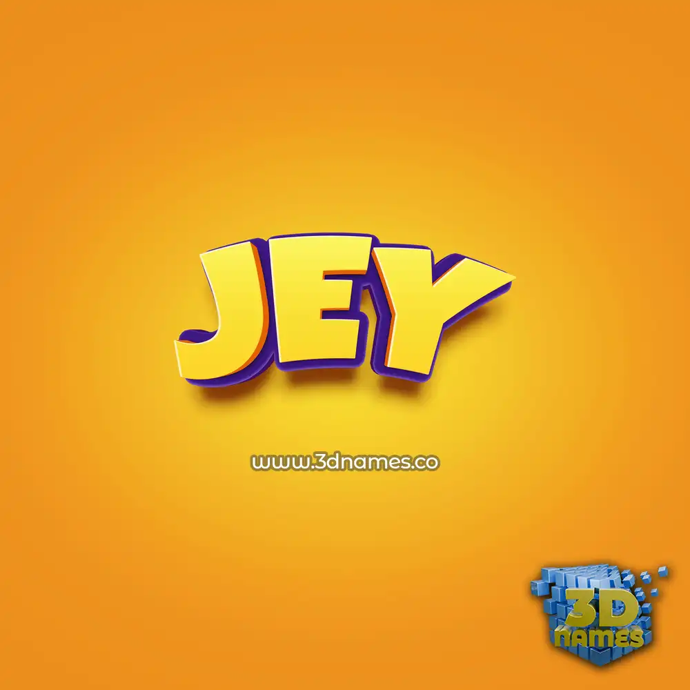 jey in Orange Toon style - 3D name wallpaper
