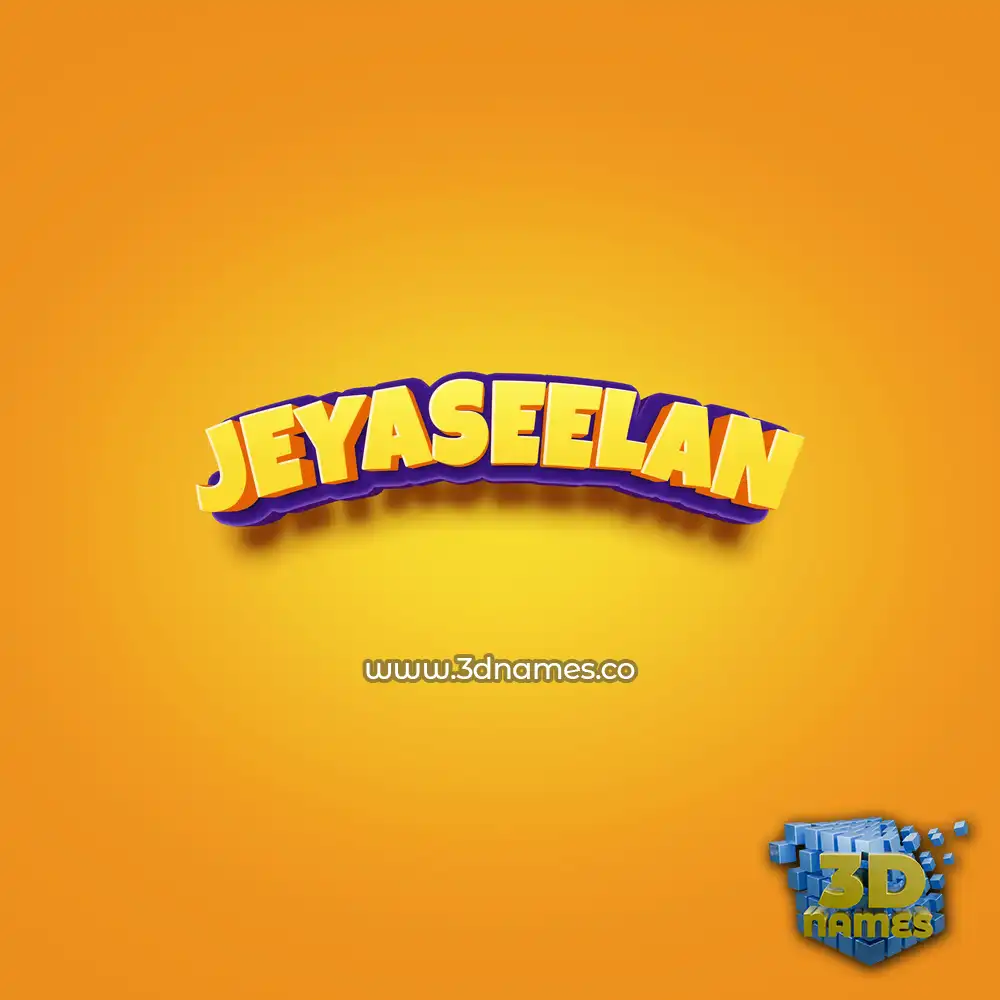 jeyaseelan in Orange Toon style - 3D name wallpaper