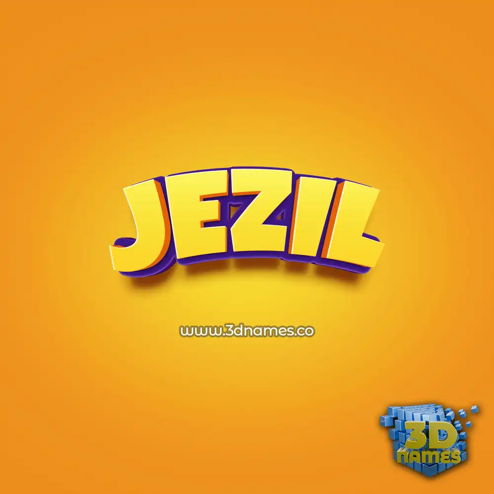 jezil in Orange Toon style - 3D name wallpaper