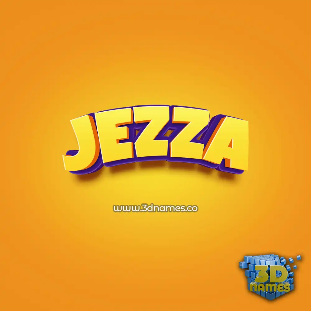 jezza in Orange Toon style - 3D name wallpaper