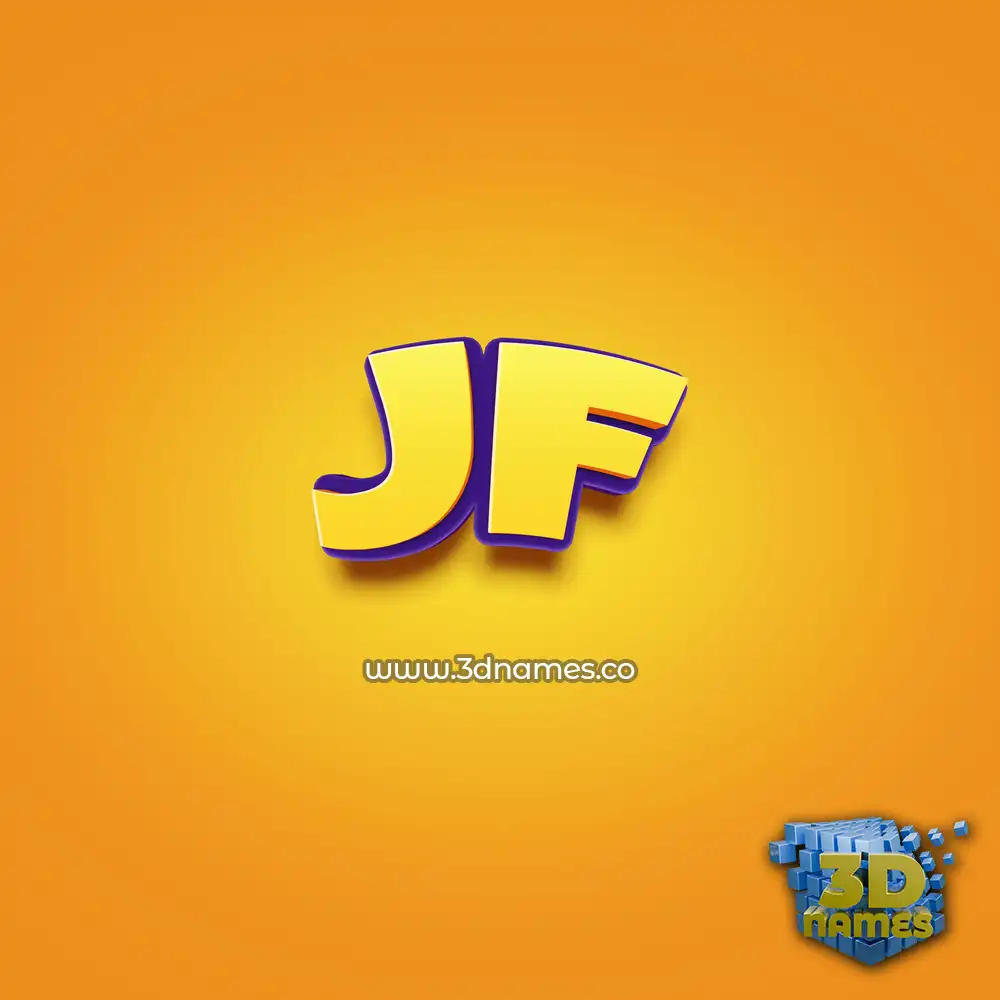 jf in Orange Toon style - 3D name wallpaper