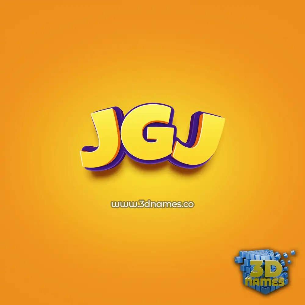 jgj in Orange Toon style - 3D name wallpaper