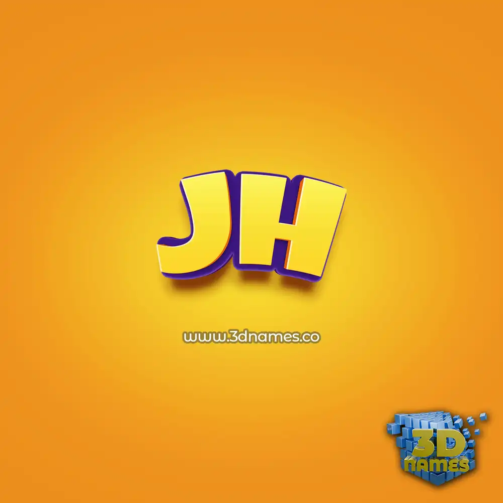 jh in Orange Toon style - 3D name wallpaper