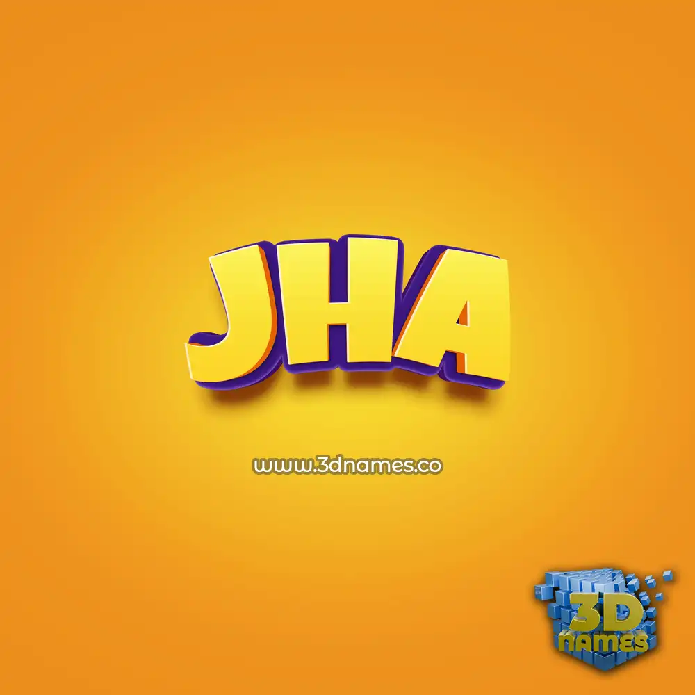 jha in Orange Toon style - 3D name wallpaper