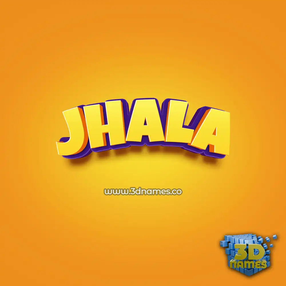 jhala in Orange Toon style - 3D name wallpaper