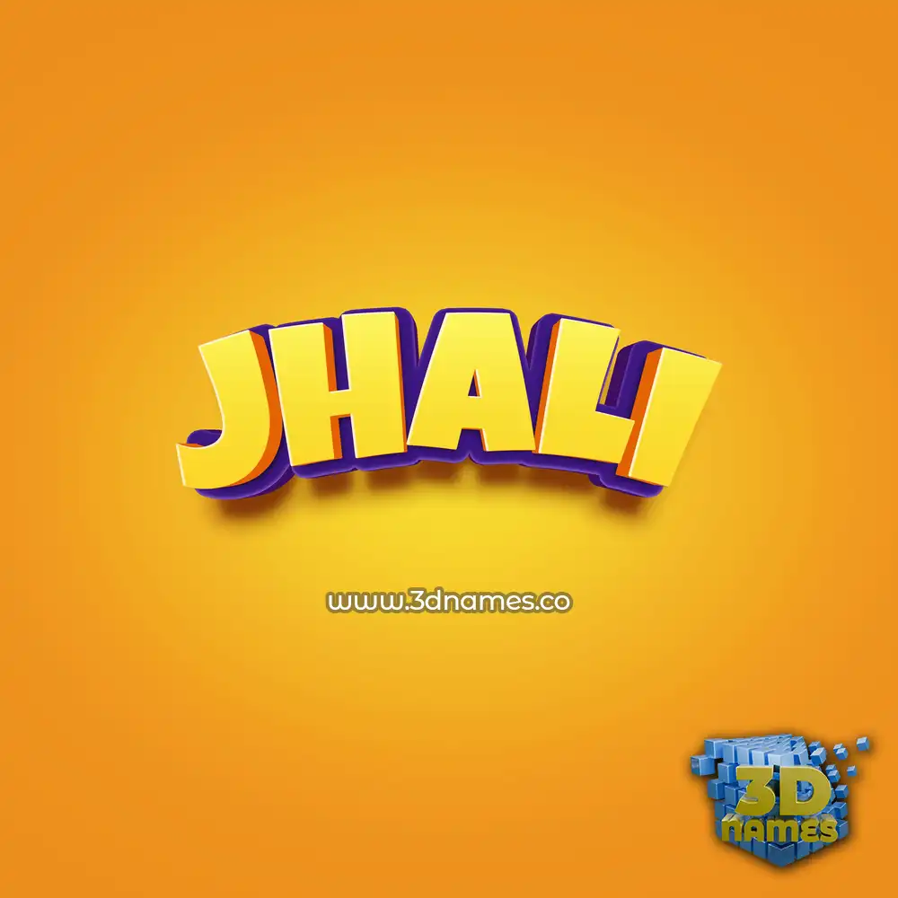 jhali in Orange Toon style - 3D name wallpaper