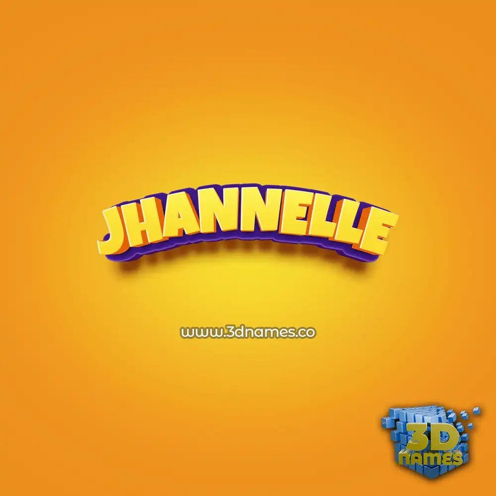 jhannelle in Orange Toon style - 3D name wallpaper
