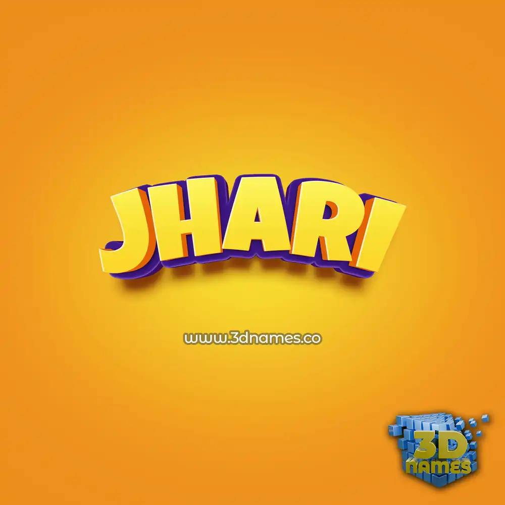 jhari in Orange Toon style - 3D name wallpaper